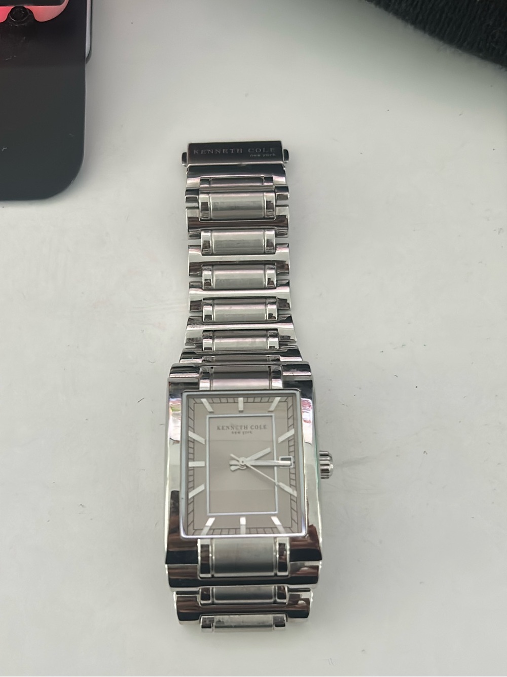 Kenneth Cole Silver Rectangular Stainless Steel Bracelet Watch